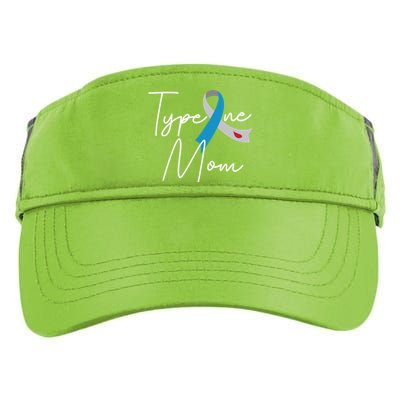 Type One Mom Grey Blue Ribbon Type 1 Diabetes Awareness Meaningful Gift Adult Drive Performance Visor