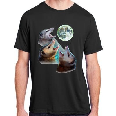 Three Opposum Moon With 3 Possums And Dead Moon Adult ChromaSoft Performance T-Shirt