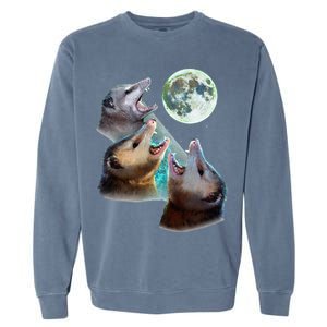 Three Opposum Moon With 3 Possums And Dead Moon Garment-Dyed Sweatshirt