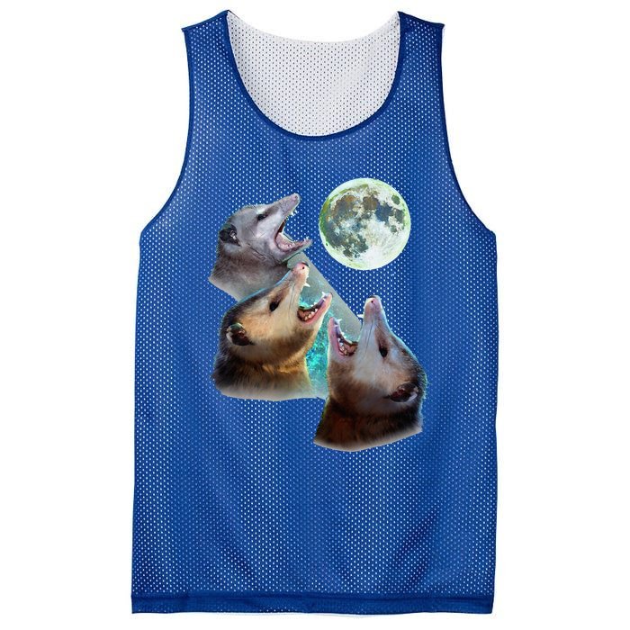 Three Opposum Moon With 3 Possums And Dead Moon Mesh Reversible Basketball Jersey Tank