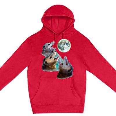 Three Opposum Moon With 3 Possums And Dead Moon Premium Pullover Hoodie