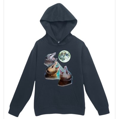 Three Opposum Moon With 3 Possums And Dead Moon Urban Pullover Hoodie