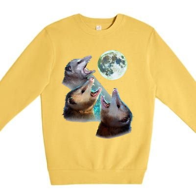 Three Opposum Moon With 3 Possums And Dead Moon Costume Premium Crewneck Sweatshirt