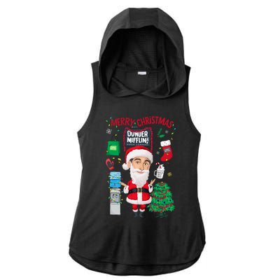 The Office Merry Christmas From Dunder Mifflin Ladies PosiCharge Tri-Blend Wicking Draft Hoodie Tank