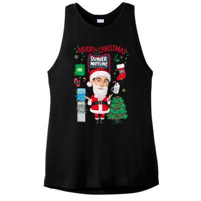 The Office Merry Christmas From Dunder Mifflin Ladies PosiCharge Tri-Blend Wicking Tank