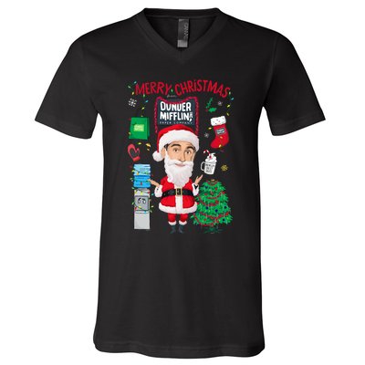 The Office Merry Christmas From Dunder Mifflin V-Neck T-Shirt