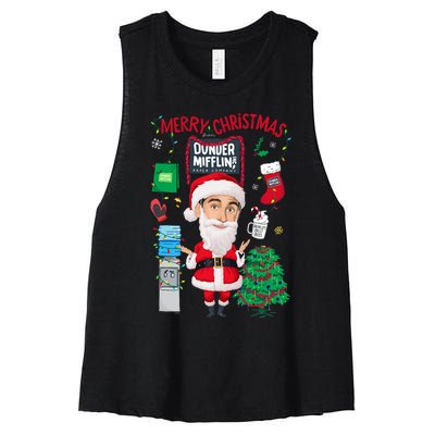 The Office Merry Christmas From Dunder Mifflin Women's Racerback Cropped Tank