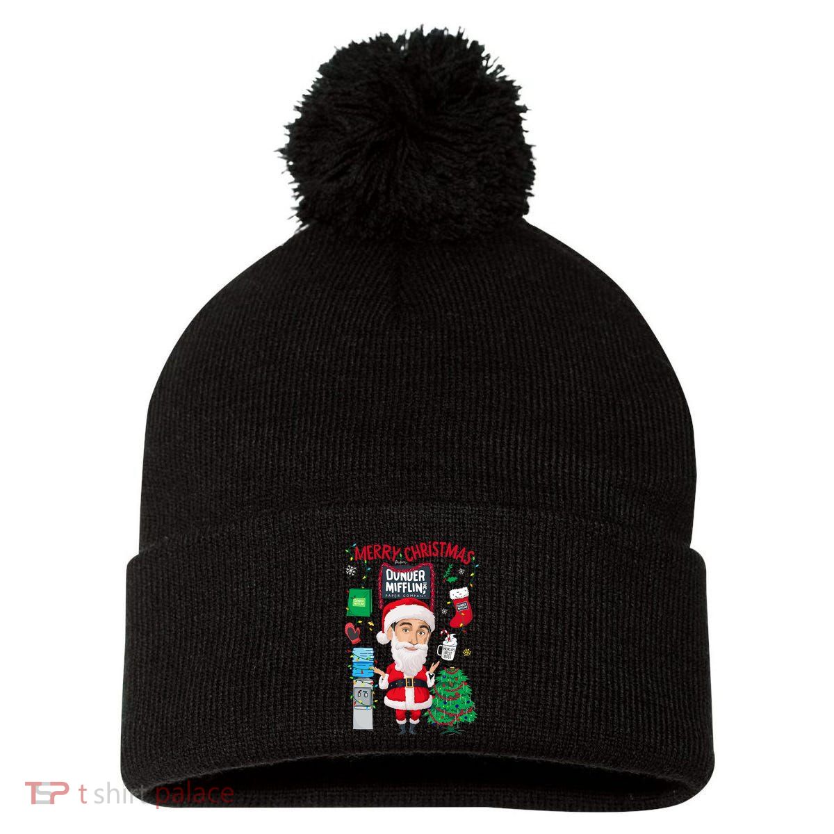 The Office Merry Christmas From Dunder Mifflin Pom Pom 12in Knit Beanie