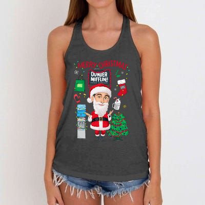 The Office Merry Christmas From Dunder Mifflin Women's Knotted Racerback Tank