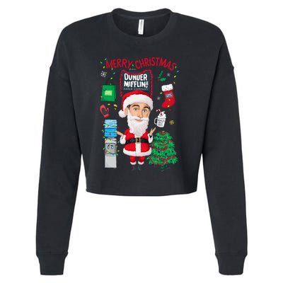 The Office Merry Christmas From Dunder Mifflin Cropped Pullover Crew