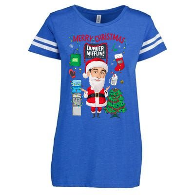 The Office Merry Christmas From Dunder Mifflin Enza Ladies Jersey Football T-Shirt