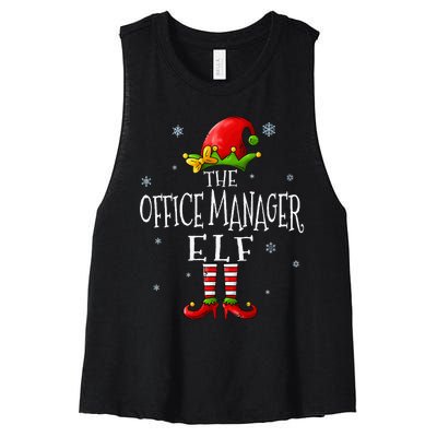 The Office Manager Elf Squad Funny Groupe Matching Christmas Women's Racerback Cropped Tank