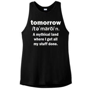 Tomorrow Definition Funny Ladies PosiCharge Tri-Blend Wicking Tank