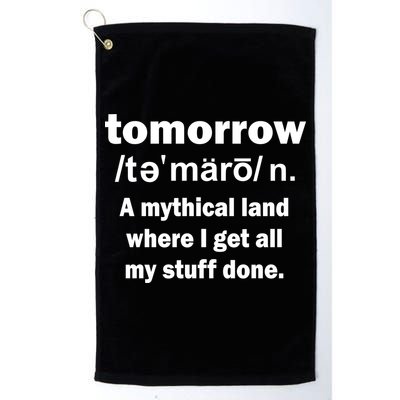 Tomorrow Definition Funny Golf Towel