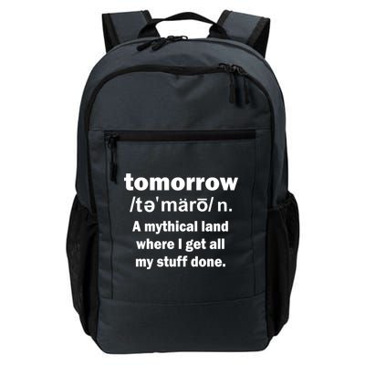 Tomorrow Definition Funny Daily Commute Backpack
