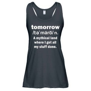 Tomorrow Definition Funny Ladies Essential Flowy Tank