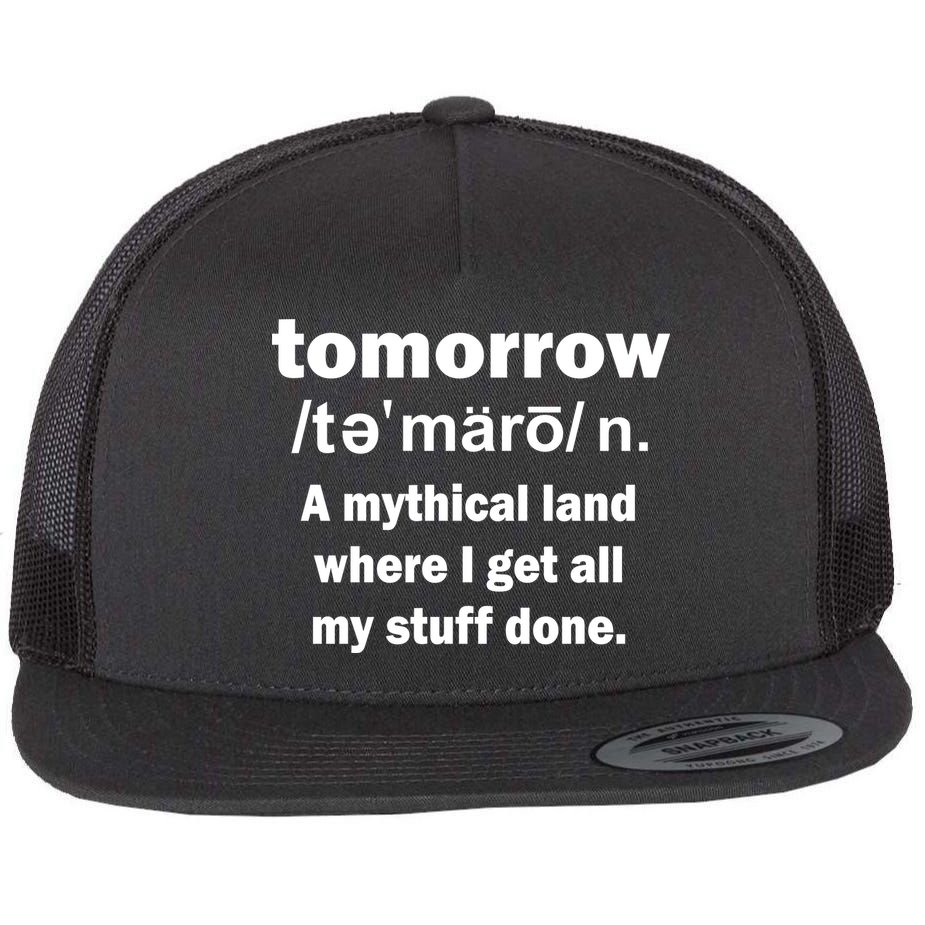 Tomorrow Definition Funny Flatbill Hat