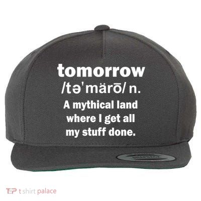 Tomorrow Definition Funny Wool Snapback Cap