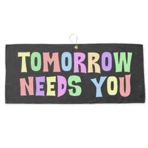 Tomorrow Need You Mental Health Awareness Large Microfiber Waffle Golf Towel