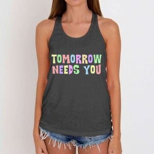 Tomorrow Need You Mental Health Awareness Women's Knotted Racerback Tank