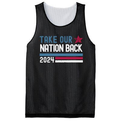 Take Our Nation Back Trump 2024 Election Pro Trump US Flag Mesh Reversible Basketball Jersey Tank