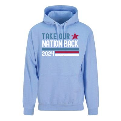 Take Our Nation Back Trump 2024 Election Pro Trump US Flag Unisex Surf Hoodie