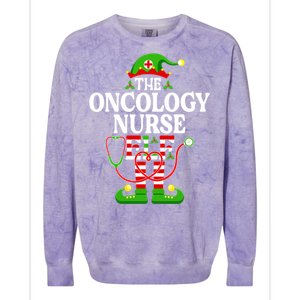 The Oncology Nurse Elf Cute Gift Funny Christmas Family Matching Gift Colorblast Crewneck Sweatshirt