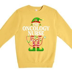 The Oncology Nurse Elf Cute Gift Funny Christmas Family Matching Gift Premium Crewneck Sweatshirt