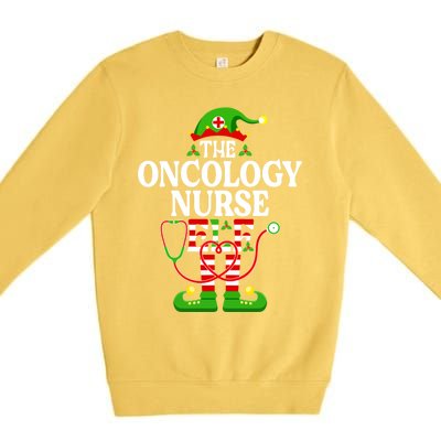 The Oncology Nurse Elf Cute Gift Funny Christmas Family Matching Gift Premium Crewneck Sweatshirt