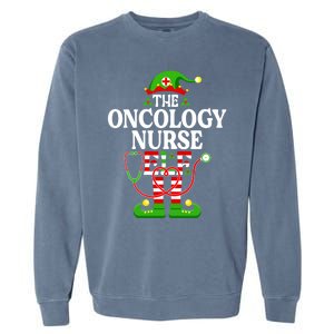 The Oncology Nurse Elf Cute Gift Funny Christmas Family Matching Gift Garment-Dyed Sweatshirt