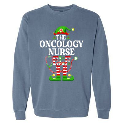 The Oncology Nurse Elf Cute Gift Funny Christmas Family Matching Gift Garment-Dyed Sweatshirt