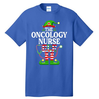 The Oncology Nurse Elf Cute Gift Funny Christmas Family Matching Gift Tall T-Shirt