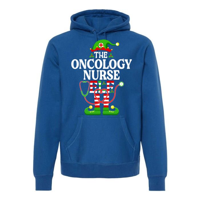 The Oncology Nurse Elf Cute Gift Funny Christmas Family Matching Gift Premium Hoodie