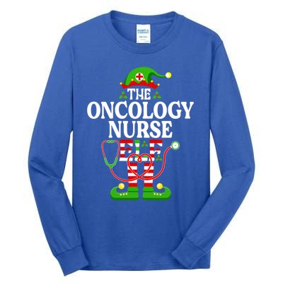 The Oncology Nurse Elf Cute Gift Funny Christmas Family Matching Gift Tall Long Sleeve T-Shirt