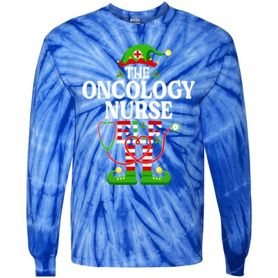 The Oncology Nurse Elf Cute Gift Funny Christmas Family Matching Gift Tie-Dye Long Sleeve Shirt