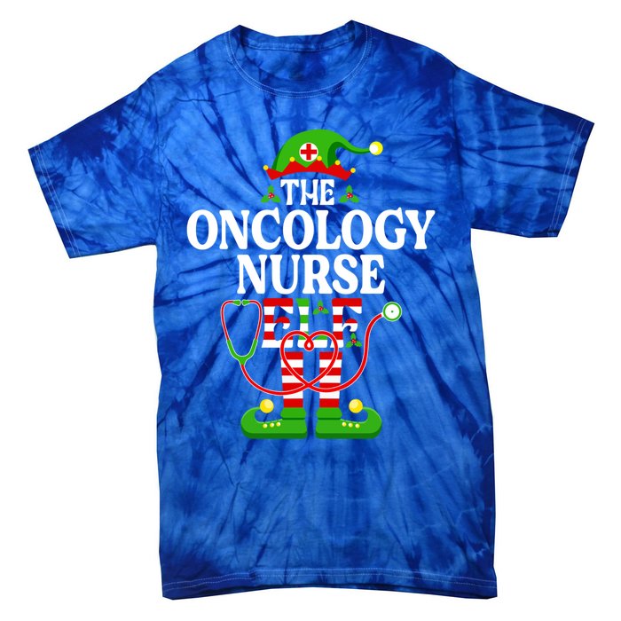 The Oncology Nurse Elf Cute Gift Funny Christmas Family Matching Gift Tie-Dye T-Shirt