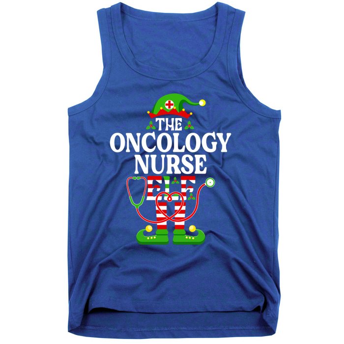 The Oncology Nurse Elf Cute Gift Funny Christmas Family Matching Gift Tank Top