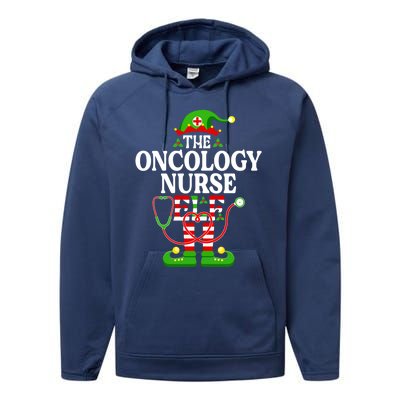 The Oncology Nurse Elf Cute Gift Funny Christmas Family Matching Gift Performance Fleece Hoodie