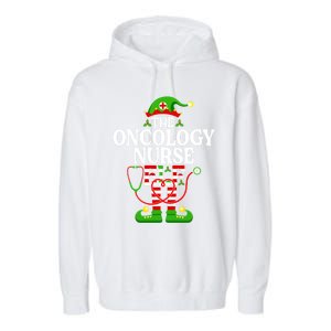 The Oncology Nurse Elf Cute Gift Funny Christmas Family Matching Gift Garment-Dyed Fleece Hoodie