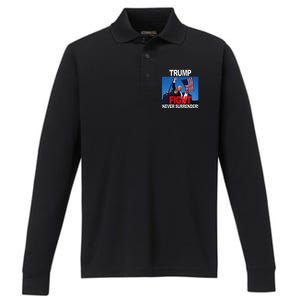 Trump One Nation Under God Trump 2024 Fight 2024 Performance Long Sleeve Polo