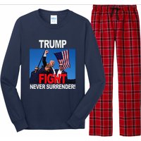 Trump One Nation Under God Trump 2024 Fight 2024 Long Sleeve Pajama Set