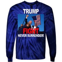 Trump One Nation Under God Trump 2024 Fight 2024 Tie-Dye Long Sleeve Shirt