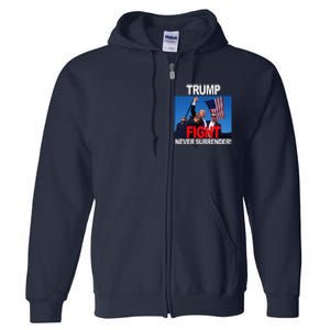 Trump One Nation Under God Trump 2024 Fight 2024 Full Zip Hoodie