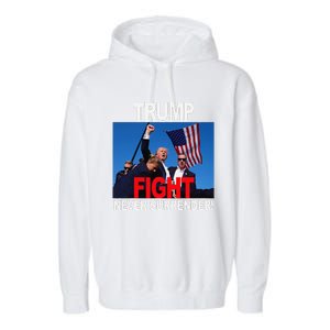 Trump One Nation Under God Trump 2024 Fight 2024 Garment-Dyed Fleece Hoodie