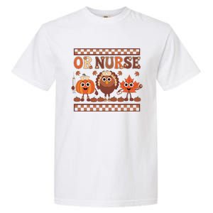 Thanksgiving Or Nurse Fall Pumpkin And Turkey Autumn Check Garment-Dyed Heavyweight T-Shirt