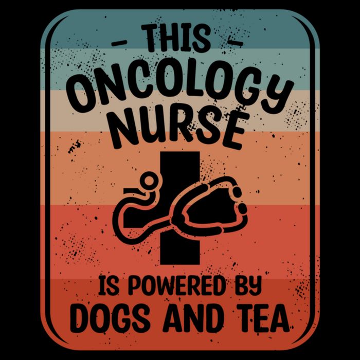 This Oncology Nurse Is Powered By Dogs And Tea Oncologist Cute Gift Bucket Hat