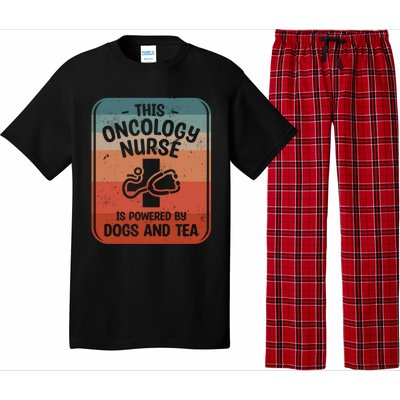 This Oncology Nurse Is Powered By Dogs And Tea Oncologist Cute Gift Pajama Set