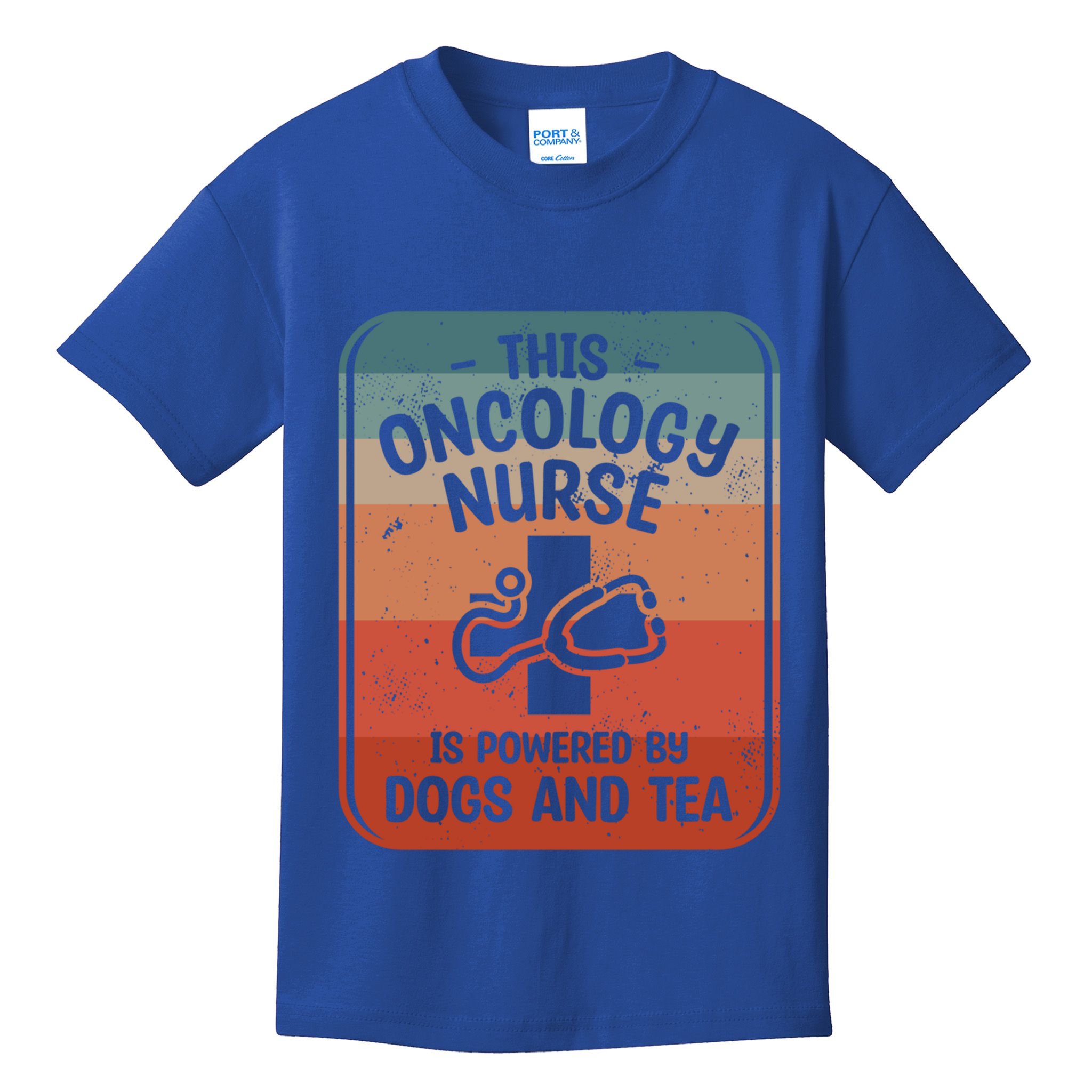 This Oncology Nurse Is Powered By Dogs And Tea Oncologist Cute Gift Kids T-Shirt