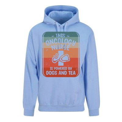 This Oncology Nurse Is Powered By Dogs And Tea Oncologist Cute Gift Unisex Surf Hoodie