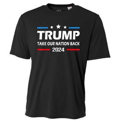 Take Our Nation Back Trump 2024 Election Pro Trump US Flag Cooling Performance Crew T-Shirt